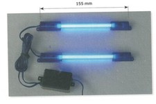 LUCE MOTO SCOOTER FAR6942 BLU NEON CON CENTRALINA UNIVERSALE 155MM TELAIO TUNING