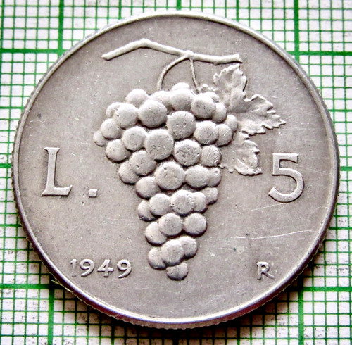 Italia 1949 lire grappolo - italia,