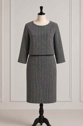 Abito mango grigio tweed spina - grigio,