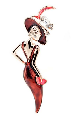 Elegante spilla gioiello - , in