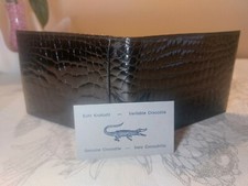 Portafoglio uomo in vera pelle Coccodrillo nero . Porta carte e portassegni