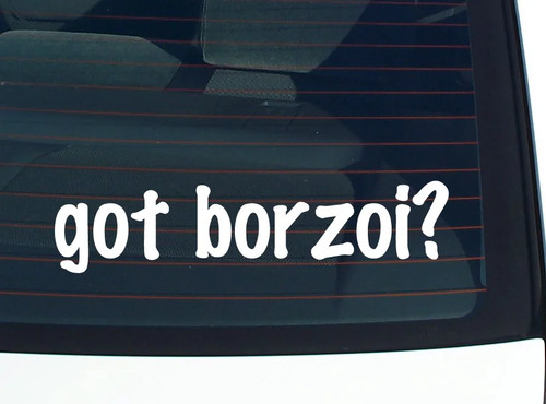Got borzoi decalcomania - borzoi?, auto