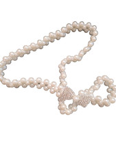 Cintura donna sottile elastica con catena di finte perle 75