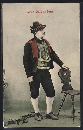 Cartolina merano costume - cartolina,