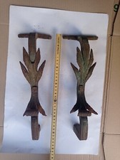 2x Antico Battente Batacchio in Ferro Forgiato Per Portone Inizio '800 (NO peso)