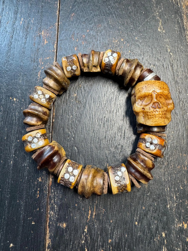 Bracciale teschio osso - bracciale, yak