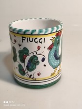 TAZZA BOCCALE MUG PORTA PENNE PORTAPENNE MAIOLICA DERUTA SOUVENIR DI FIUGGI