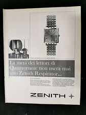 3 orologi ZENITH pagine pubblicitarie vintage italiane Zenith Respirator 1968 Zenith