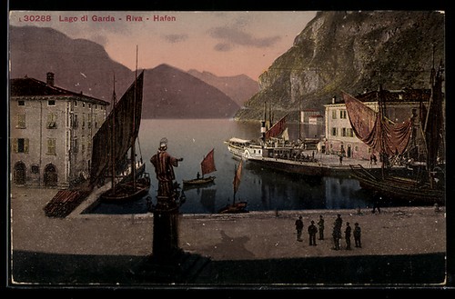 Cartolina riva lago garda - riva,