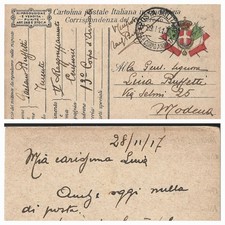 WW1 FRANCHIGIA POSTA MILITARE 11° CORPO D'ARMATA 29.11.17 BATTAGLIA DI ARRESTO