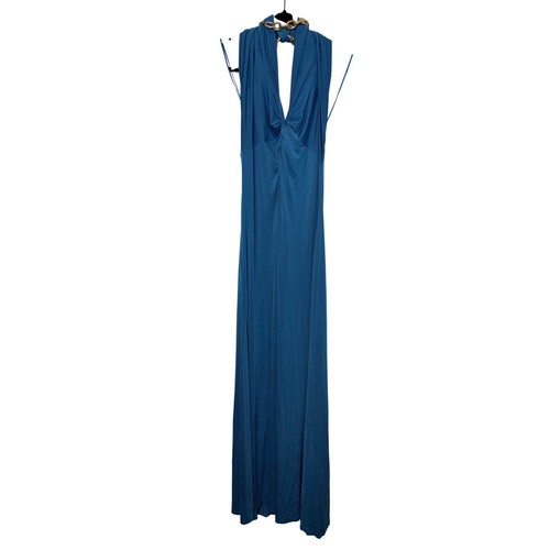 Maxi abito zara blu halter - zara,