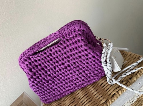 Borsa clutch crochet viola - crochet,
