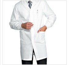 CAMICE LABORATORIO SCUOLA ELASTICO AI POLSI BOTTONI A PRESSIONE FARMACISTA