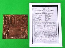 TARGA FERRO ORIGINALE MOTO GUZZI 1951 GALLETTO 160 VISURA RADIATO D'UFFICIO