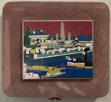 CINA PLACCA IN ARGENTO E SMALTI + SCATOLA 第百十八次製造貨幣大試験 七宝入「創業当時の造幣局風景」文鎮の紹介