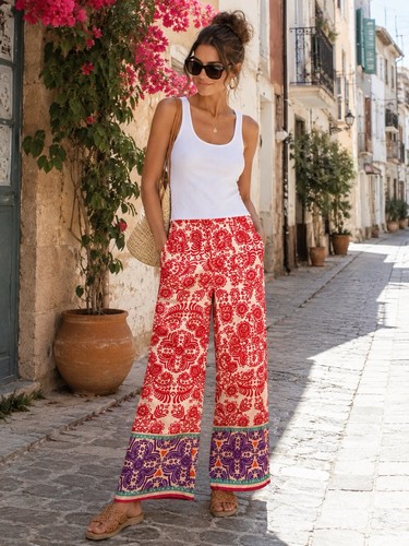 Zara printed wide leg - printed,