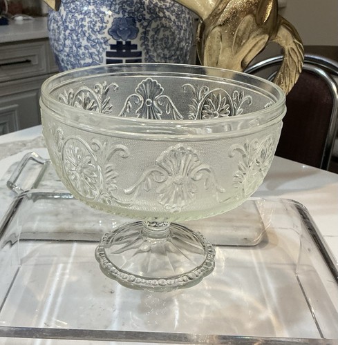 Vintage stippled glass - stippled, compote