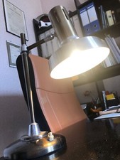 Lampada da scrivania/Tavolo/Lavoro vintage Anni 70 Acciaio Inox