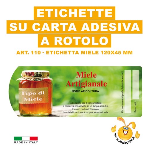 Etichetta carta adesiva a - su,