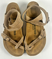 Birkenstock Yara Habana sandalo pelle oliata 41 US donna taglia 10 marrone caviglia