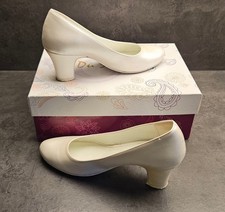 Scarpe Dú Simón con tacco in pelle bianca da matrimonio Tg. 37