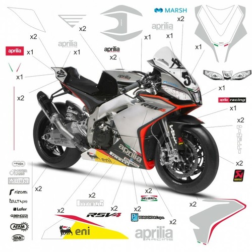 Adesivi kit aprilia sbk 2014 - sbk,