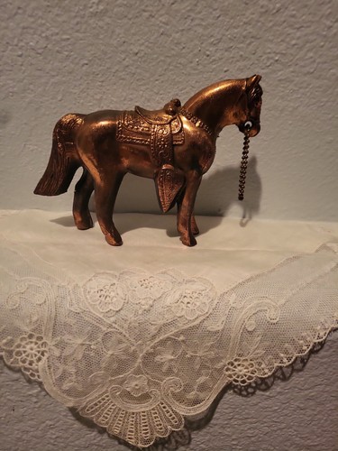 Statuina cavallo metallo tono