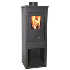 STUFA STUFE A LEGNA ACCIAIO VERNICIATO 7KW CAMINETTO CASA cm 33x35x94h ERA