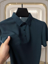 Polo uomo stile waffle navy