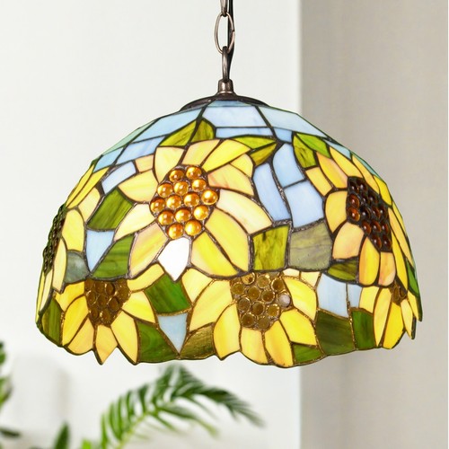 Lampada vetro floreale - lampada,