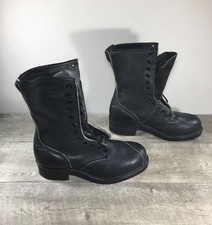 Stivali Linesman Boot Steel Toe Climber Combat stivali da uomo in pelle nera misura 7 larghi