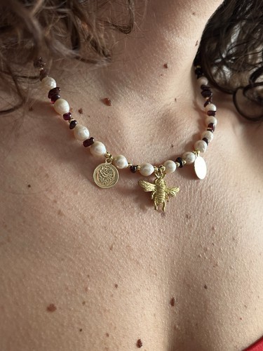 Collana bronzo acciaio con - collana,