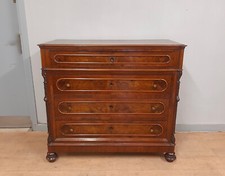 Comò antico Luigi Filippo in noce italiano del 1870-80, restaurato