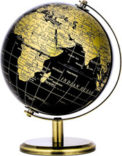 Mappamondo Nero E Oro 14Cm