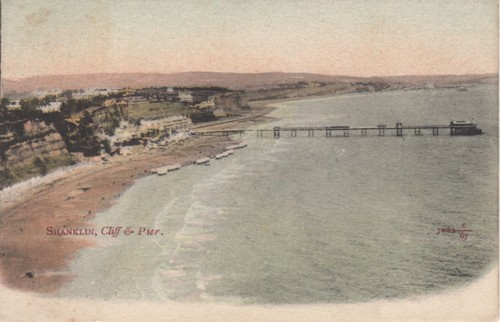 Shanklin cliff and - cliff, pier