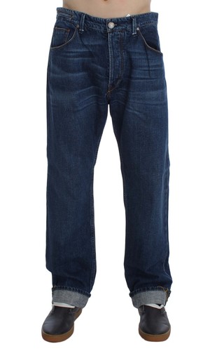 Jeans uomo baggy blu cotone - jeans,