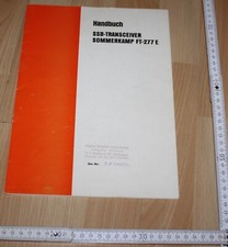 dispositivo radio manuale libretto SOMMERKAMP FT 277 E SSB ricetrasmettitore istruzioni vecchio