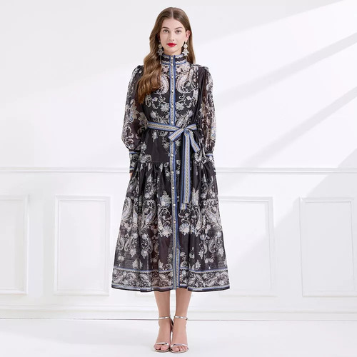 Abito lungo nero - abito, elegante