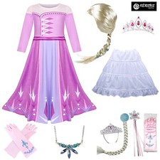 Simile Frozen Elsa 2 Vestito Carnevale Bambina Cosplay Costume Dress FROZ016