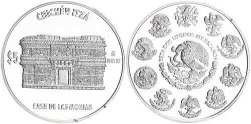 Messico peso argento chichen - messico,