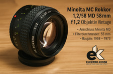 Minolta MC Rokkor 1,2/58 MD 58