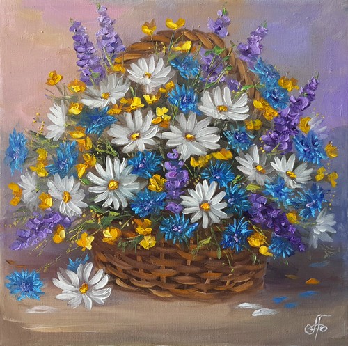 Cesto fiori selvatici - cesto, di