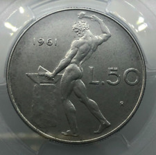 Repubblica Italiana 50 Lire VULCANO I° TIPO 1961  FDC ASSOLUTO   MS 66