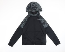 Felpa nera con cappuccio e zip