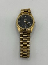 Raro Seiko Quartz SQ 5Y23-8A69 quadrante nero data giorno orologio vintage uomo 36mm