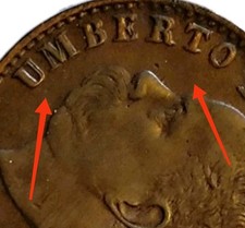 ERRORE 1 CENTESIMO 1895 SDOPPIAMENTO MECCANICO UMBERTO I RE D'ITALIA 