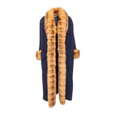 Cappotto lana Mario Borsato vintage anni '90 con collo pelliccia - capospalla lusso retrò