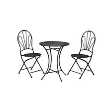 Set tavolo basso e 2 sedie da giardino tavolino per esterno in metallo set sedia