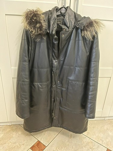 Giaccone pelle nera - pelle, e