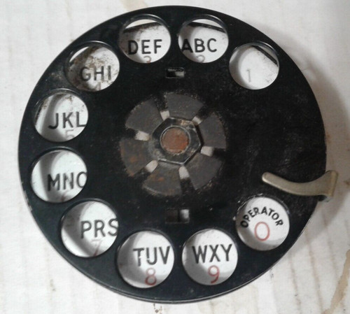 Telefono rotante nero vintage - rotante,